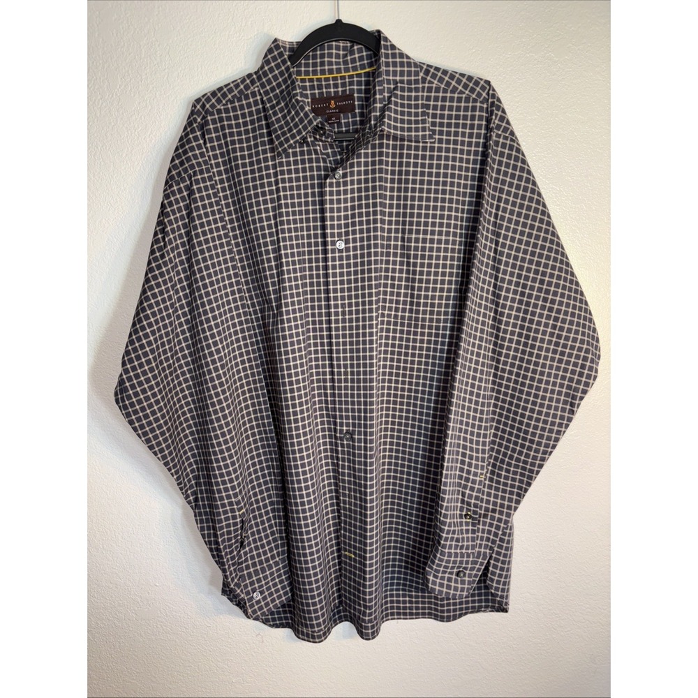 Robert Talbott Classic Ling Sleeve Button Down Plaid Ling Sleeve Short Mens XL